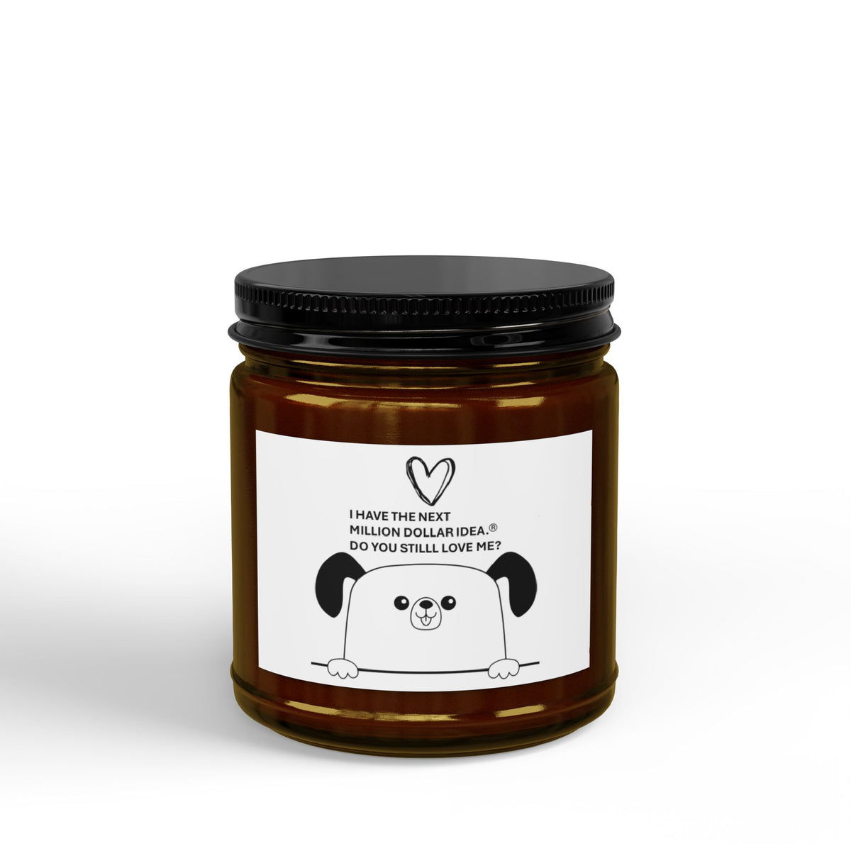 Little Dog Soy Candle with Black Lid, 4oz