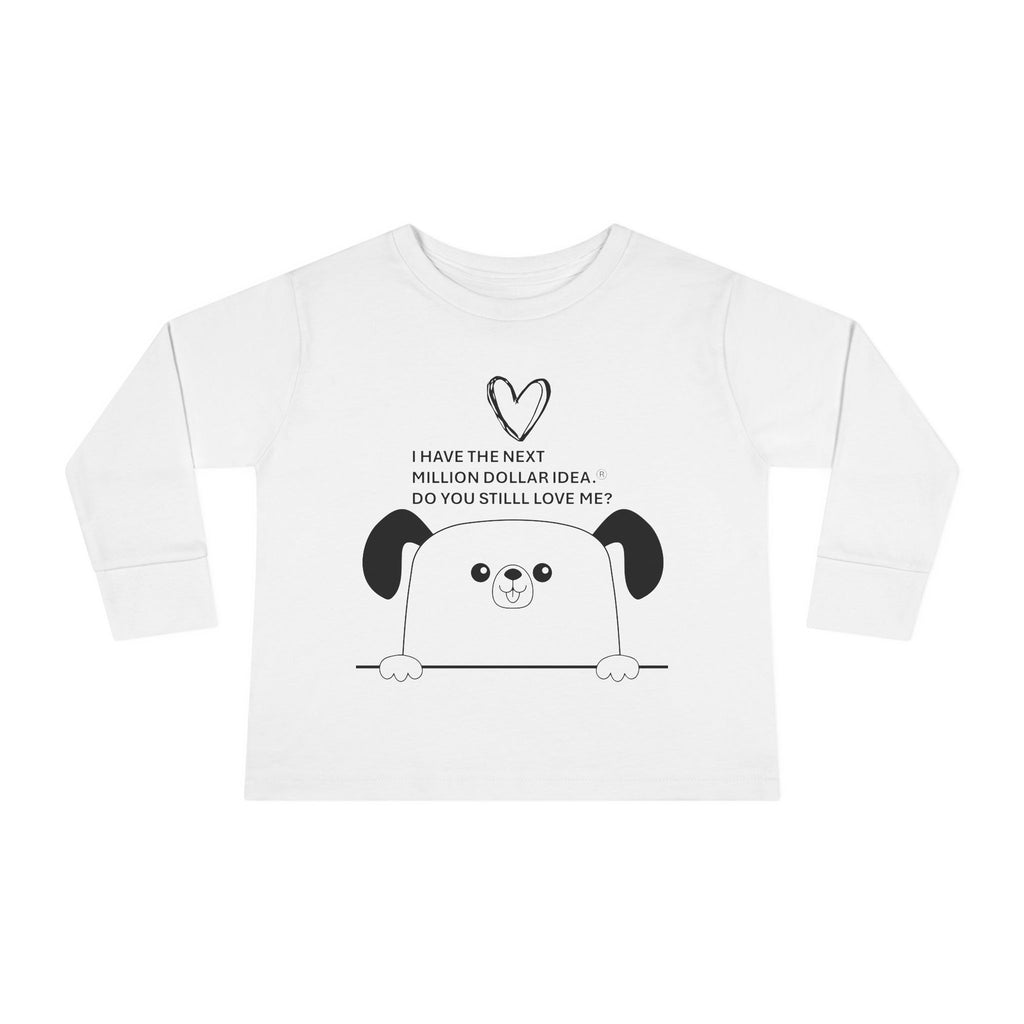 Toddler Long Sleeve Tee with little dog